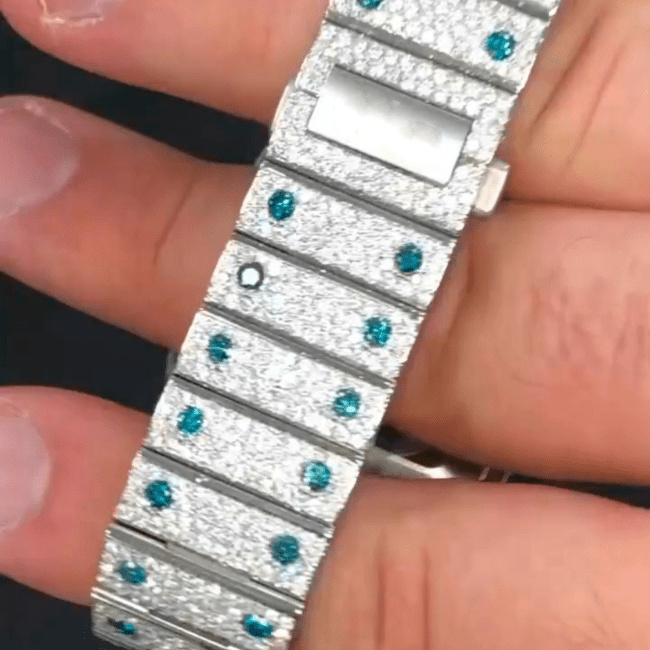 Full Iced Out Moissanite Bust Down Men’s Watch - Image 6