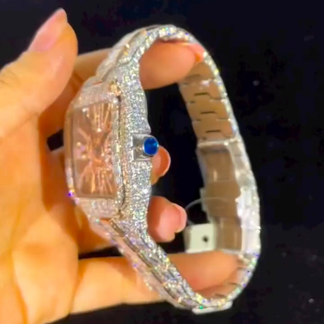 Men’s Iced Out Moissanite Diamond Automatic Chronograph Watch - Image 5