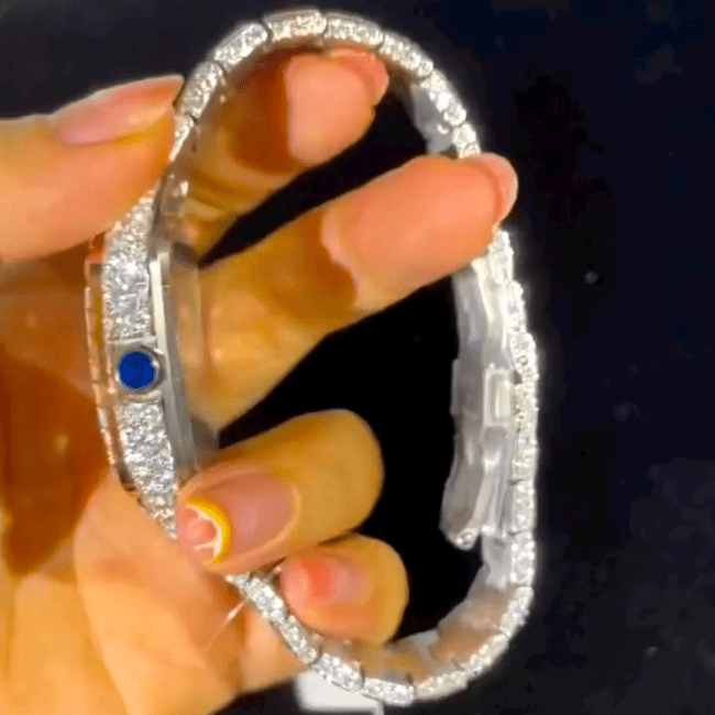 Men’s Iced Out Moissanite Diamond Automatic Chronograph Watch - Image 4