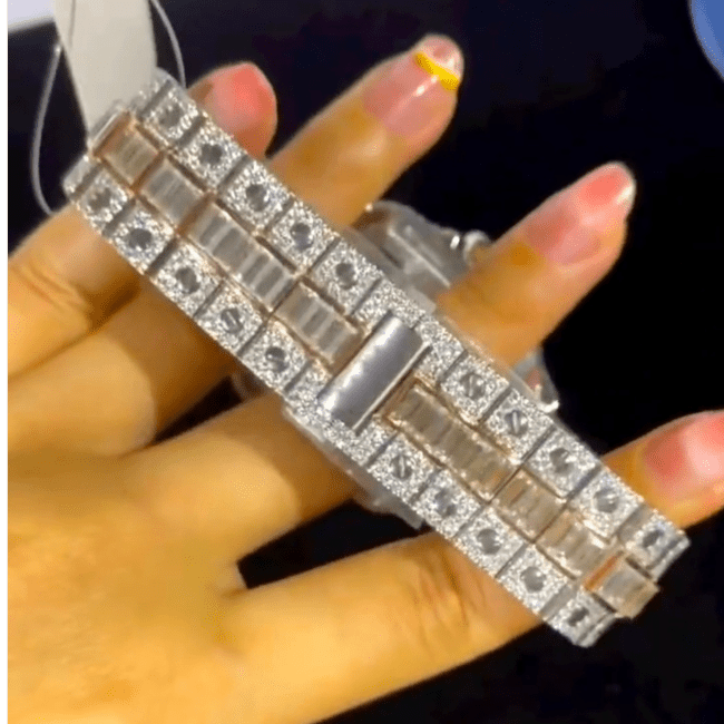 Men’s Iced Out Moissanite Diamond Automatic Chronograph Watch - Image 3