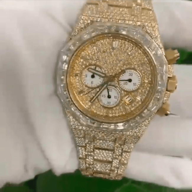 Full Iced Out Moissanite Diamond Automatic Watch - Image 2