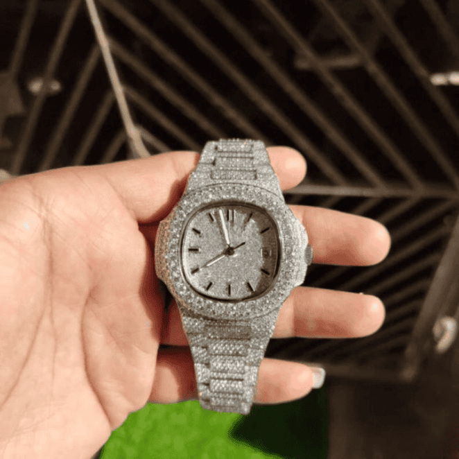 Stainless Steel Bust Down Luxury Watch for Women