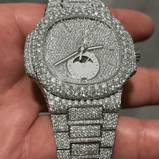 Classic Moissanite Diamond Iced Out Watch - Image 2