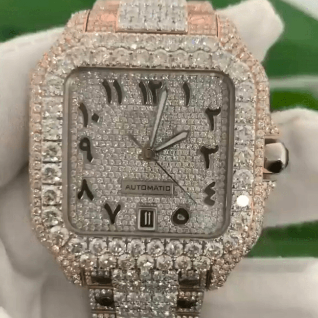 Iced Out Moissanite Watch Hip Hop Automatic Watch For Men - Image 4