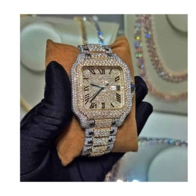 Designer Moissanite Watch with Premium Iced Stones - Image 4