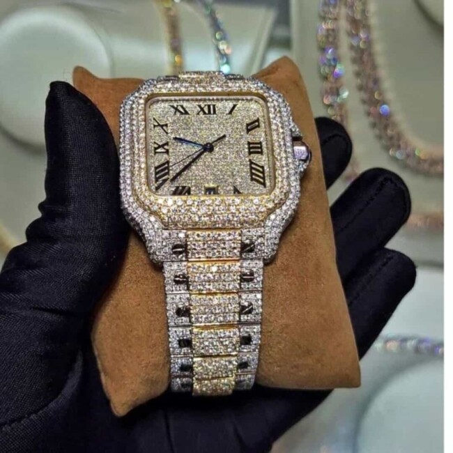 Designer Moissanite Watch with Premium Iced Stones - Image 2