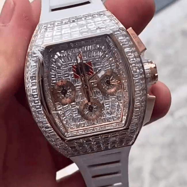 Moissanite Bust Down Watch with Comfortable Silicone Strap - Image 6