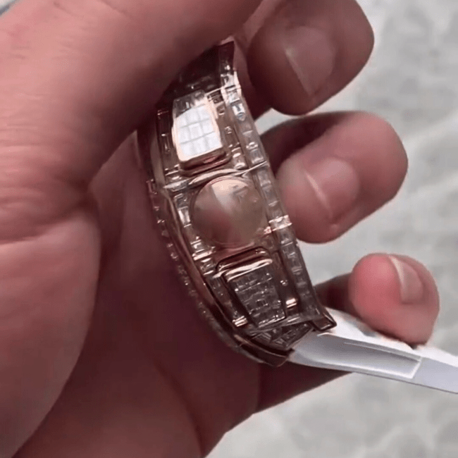 Moissanite Bust Down Watch with Comfortable Silicone Strap - Image 5