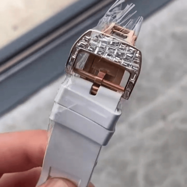 Moissanite Bust Down Watch with Comfortable Silicone Strap - Image 4