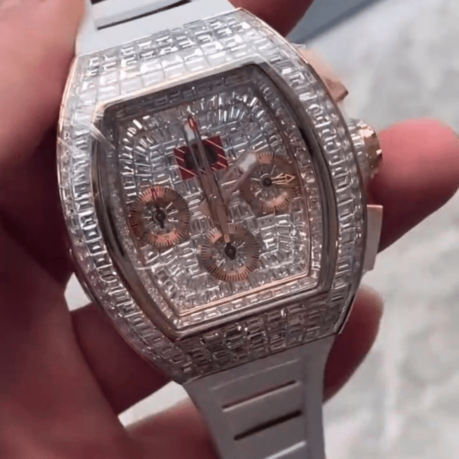 Moissanite Bust Down Watch with Comfortable Silicone Strap - Image 2