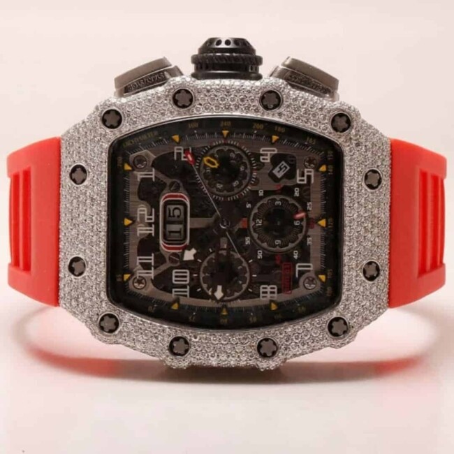 Iced Out Moissanite Watch with Soft Silicone Fit - Image 3