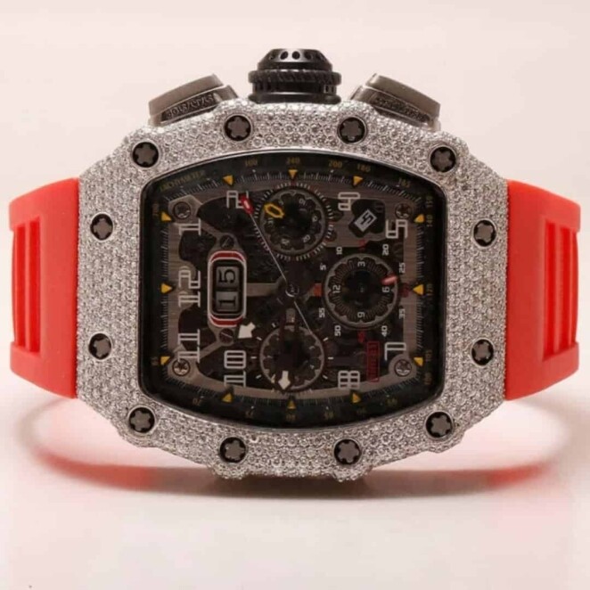 Iced Out Moissanite Watch with Soft Silicone Fit