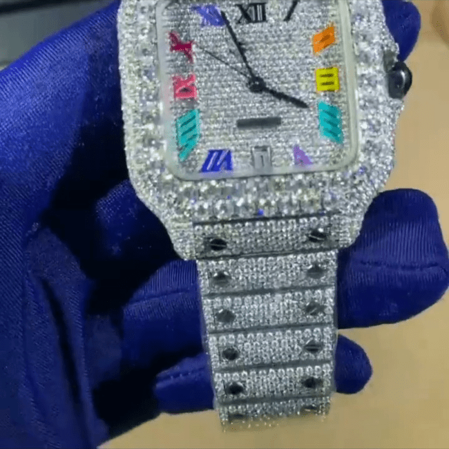 Luxury Iced-Out VVS Moissanite Chronograph Watch for Men Premium - Image 2