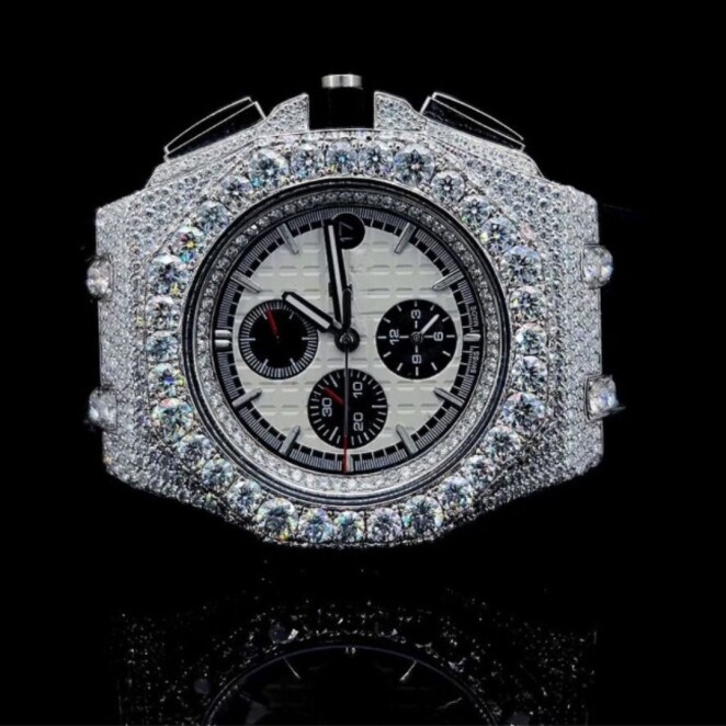 Moissanite Diamond Watch Iced Out Bust Down Automatic Watch