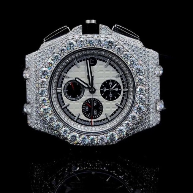 Moissanite Diamond Watch Iced Out Bust Down Automatic Watch - Image 4