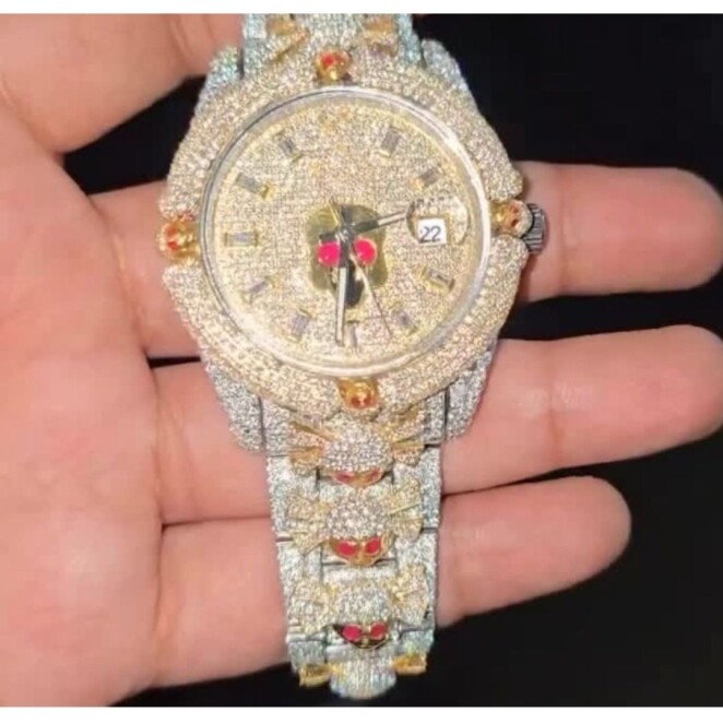 Classic Iced Out Diamond Moissanite Watch