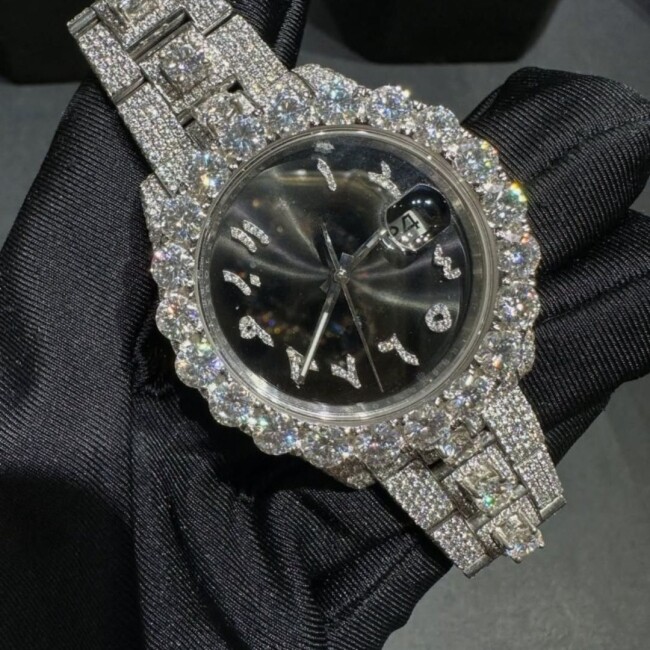 Fully Iced Bust Down Moissanite Watch - Image 5