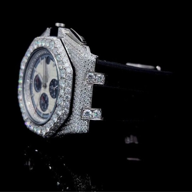 Moissanite Diamond Watch Iced Out Bust Down Automatic Watch - Image 3