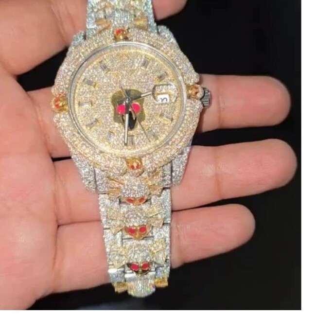 Classic Iced Out Diamond Moissanite Watch - Image 4