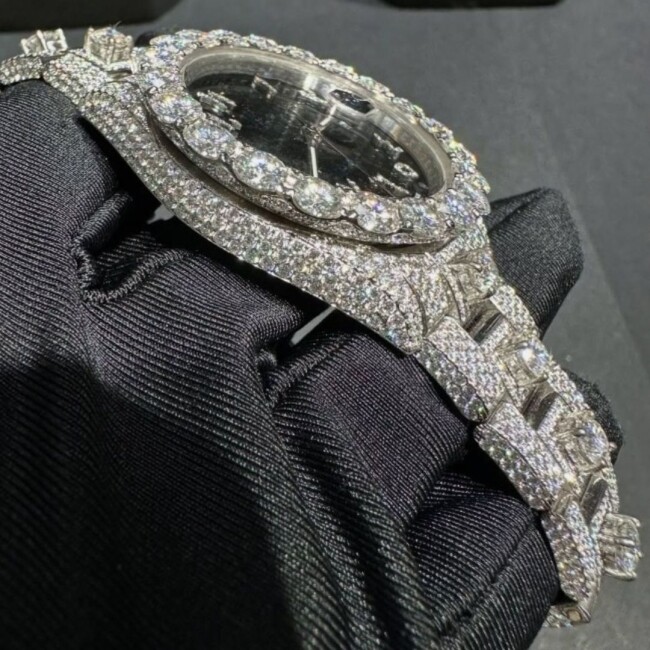 Fully Iced Bust Down Moissanite Watch - Image 4