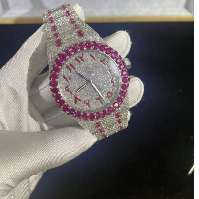 Fully Iced-Out Moissanite Diamond Watch - Image 4