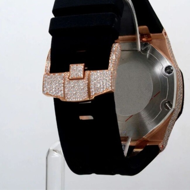 Moissanite Iced Out Watch with Silicone Band - Image 6