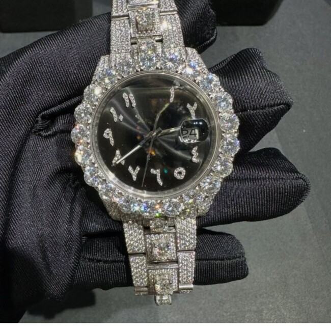 Fully Iced Bust Down Moissanite Watch - Image 2