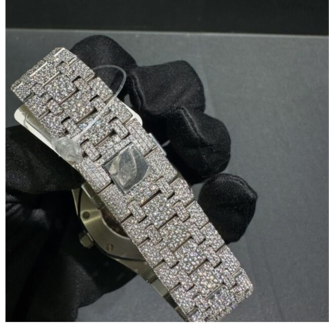 Diamond Moissanite Watch – Full Iced Out Timepiece - Image 2