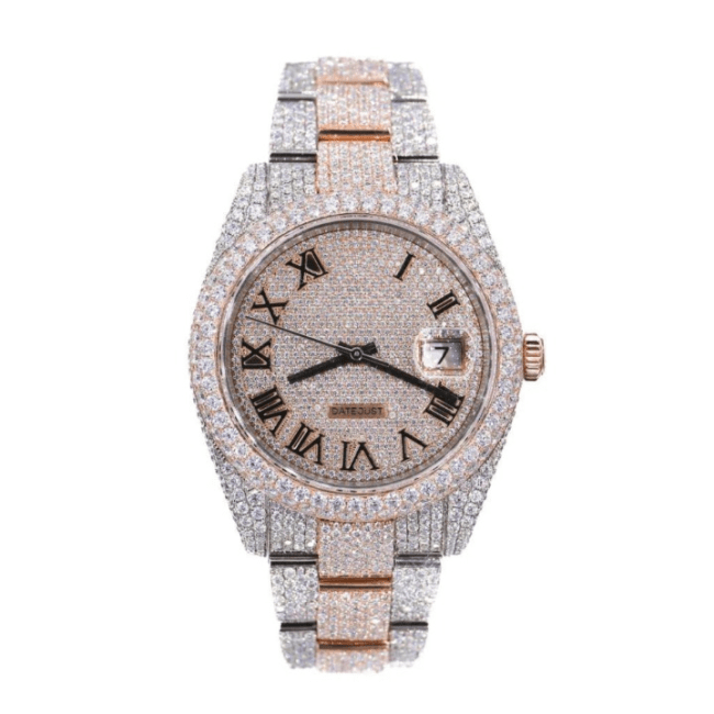 Stainless Steel VVS Moissanite Bust Down Watch - Image 3