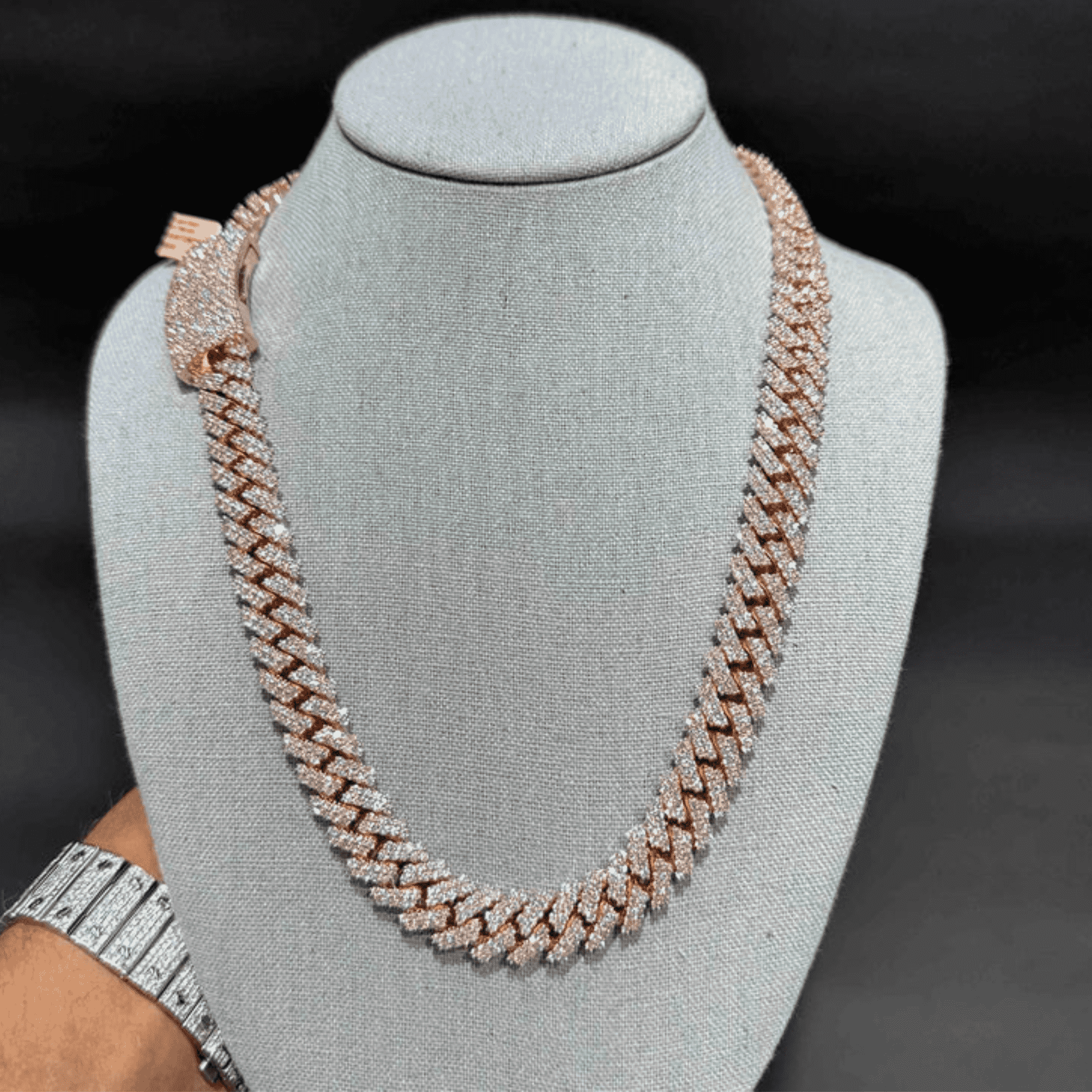 14mm 925 Silver VVS Moissanite Cuban Link Chain 1 14mm 925 Silver VVS Moissanite Cuban Link Chain