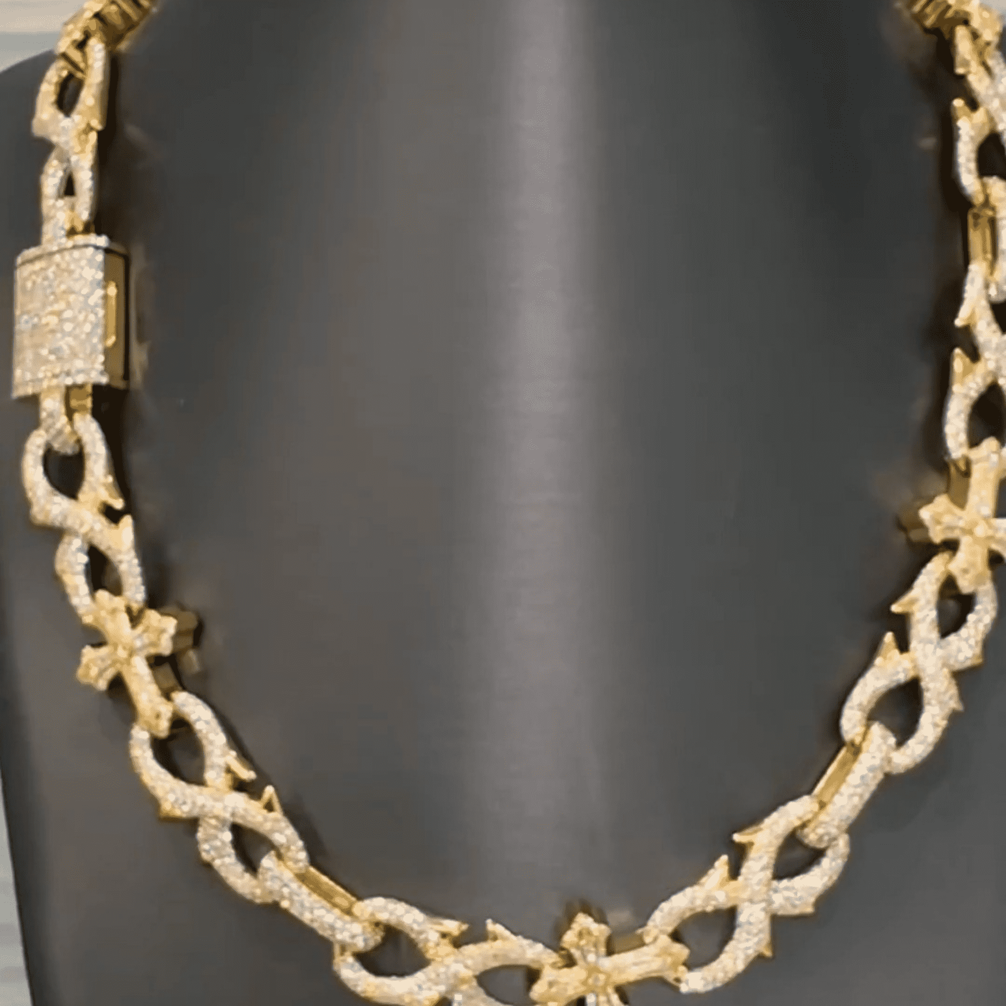 Diamond Tone Silver Men’s Iced Out Cuban Link Chain Moissanite Chains 2 Diamond Tone Silver Men’s Iced Out Cuban Link Chain Moissanite Chains - Image 2