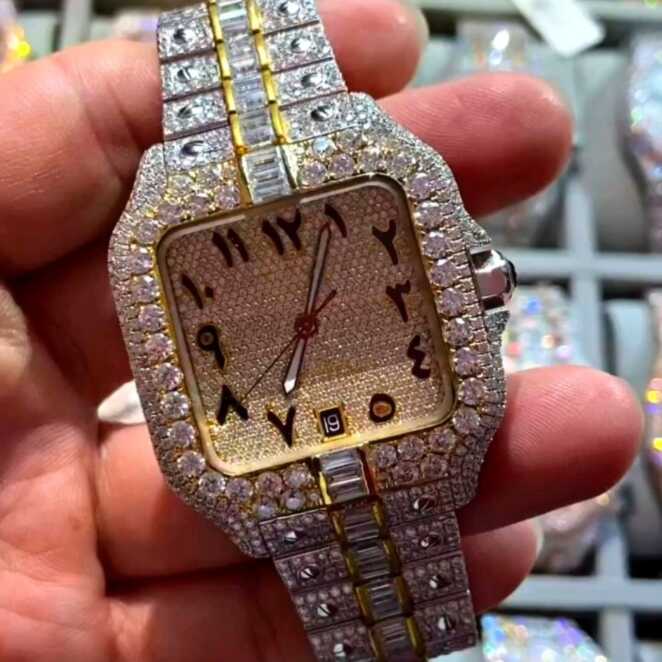 Kingpin Ice Bust Down Watch – Handcrafted VVS Moissanite