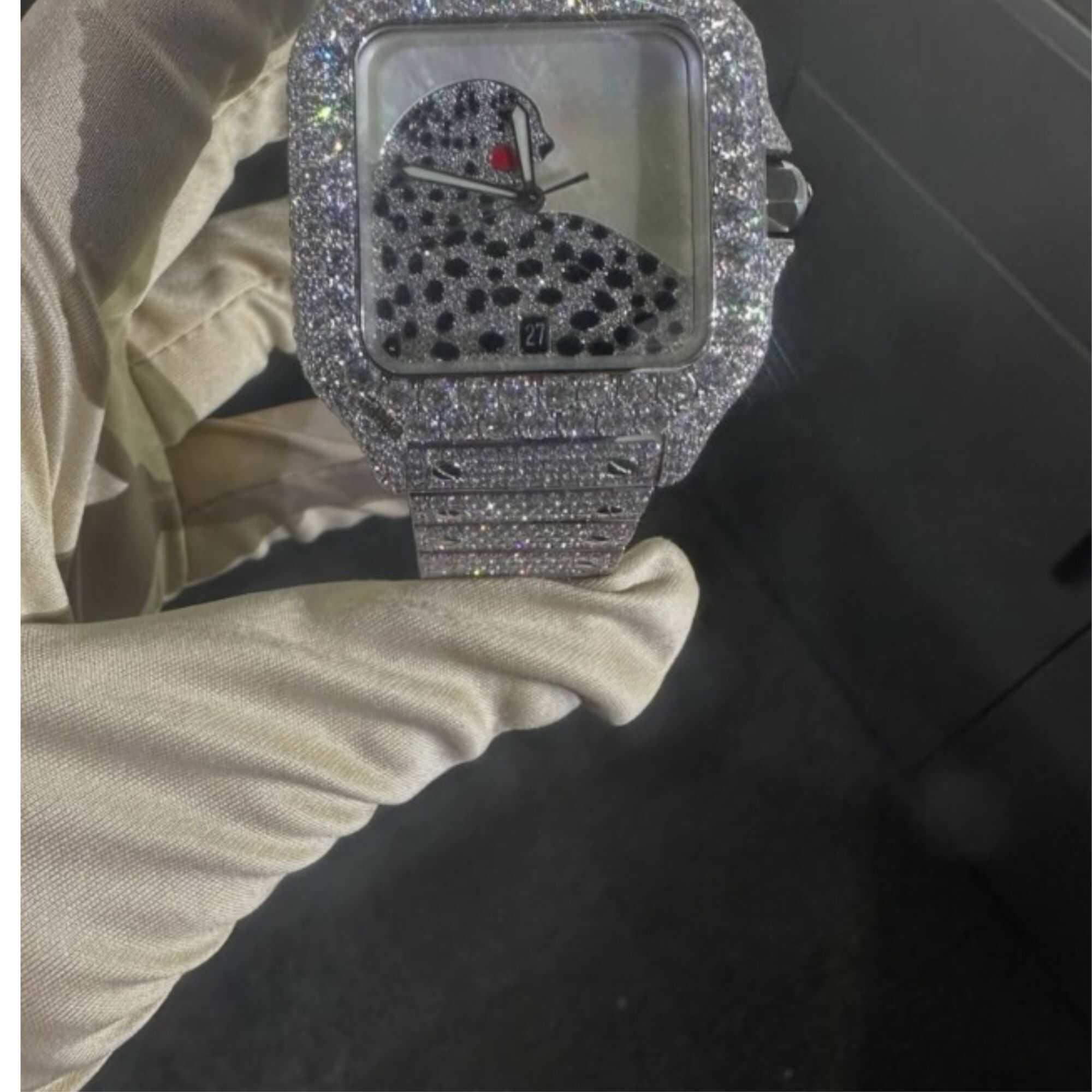 Premium Iced Out Moissanite Watches for Men with VVS Stones 6 Premium Iced Out Moissanite Watches for Men with VVS Stones - Image 6