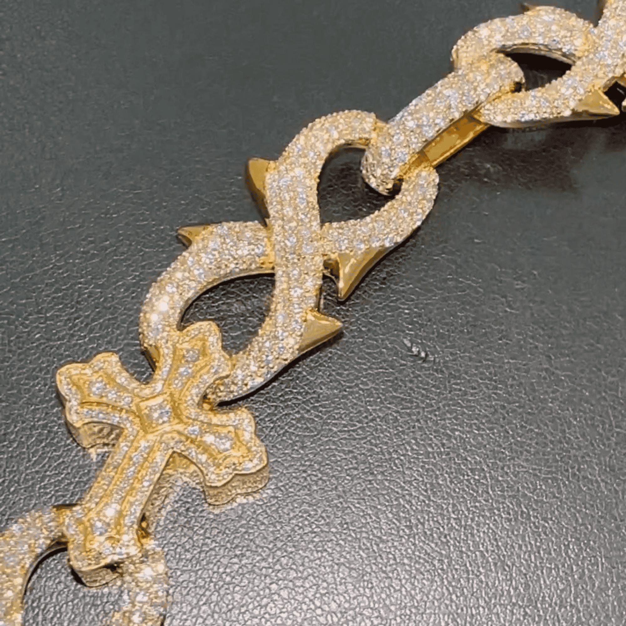 Diamond Tone Silver Men’s Iced Out Cuban Link Chain Moissanite Chains 10 Diamond Tone Silver Men’s Iced Out Cuban Link Chain Moissanite Chains - Image 10