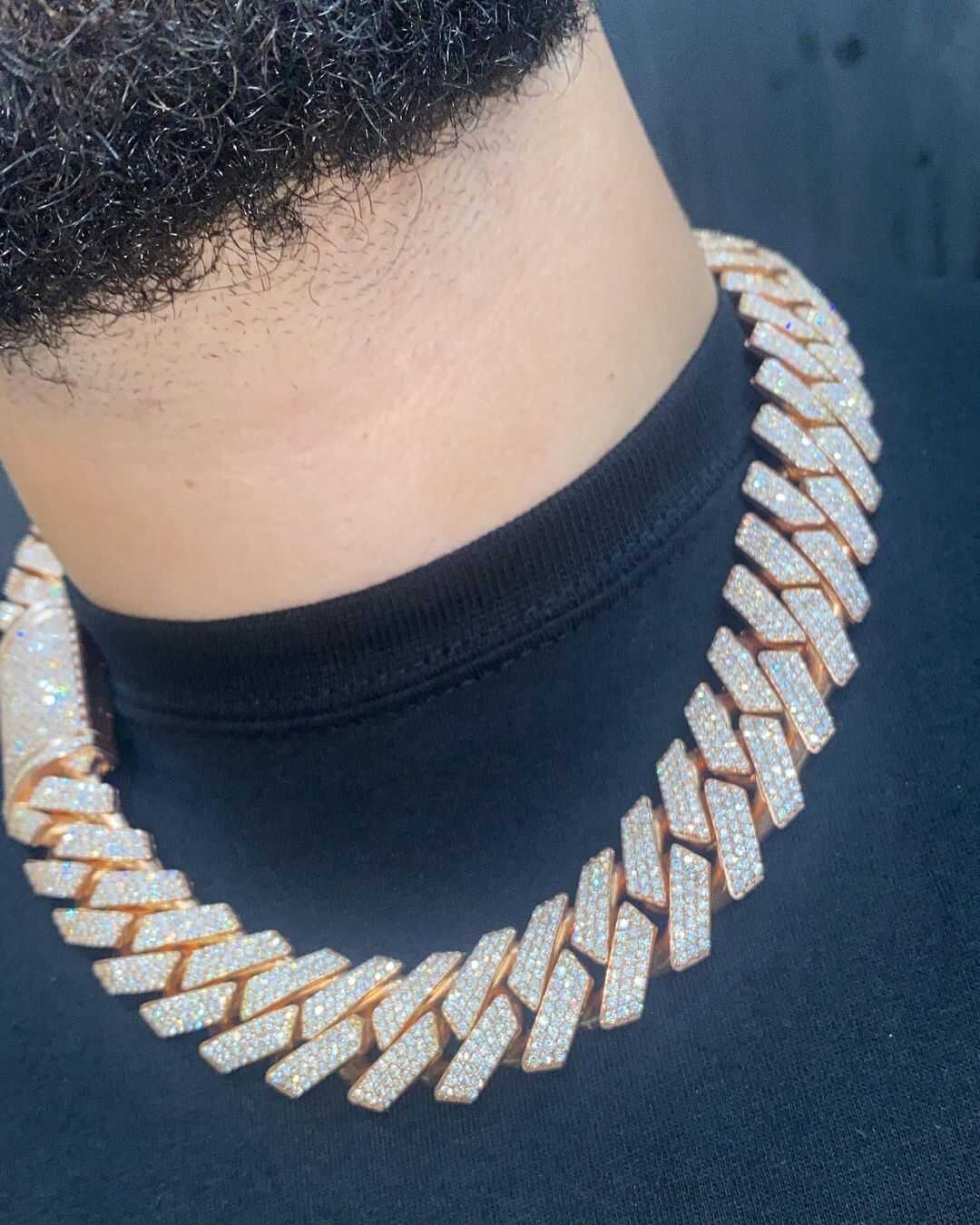 16mm Silver Diamond Men’s Moissanite Chains Iced Out Cuban Link 1 16mm Silver Diamond Men’s Moissanite Chains Iced Out Cuban Link