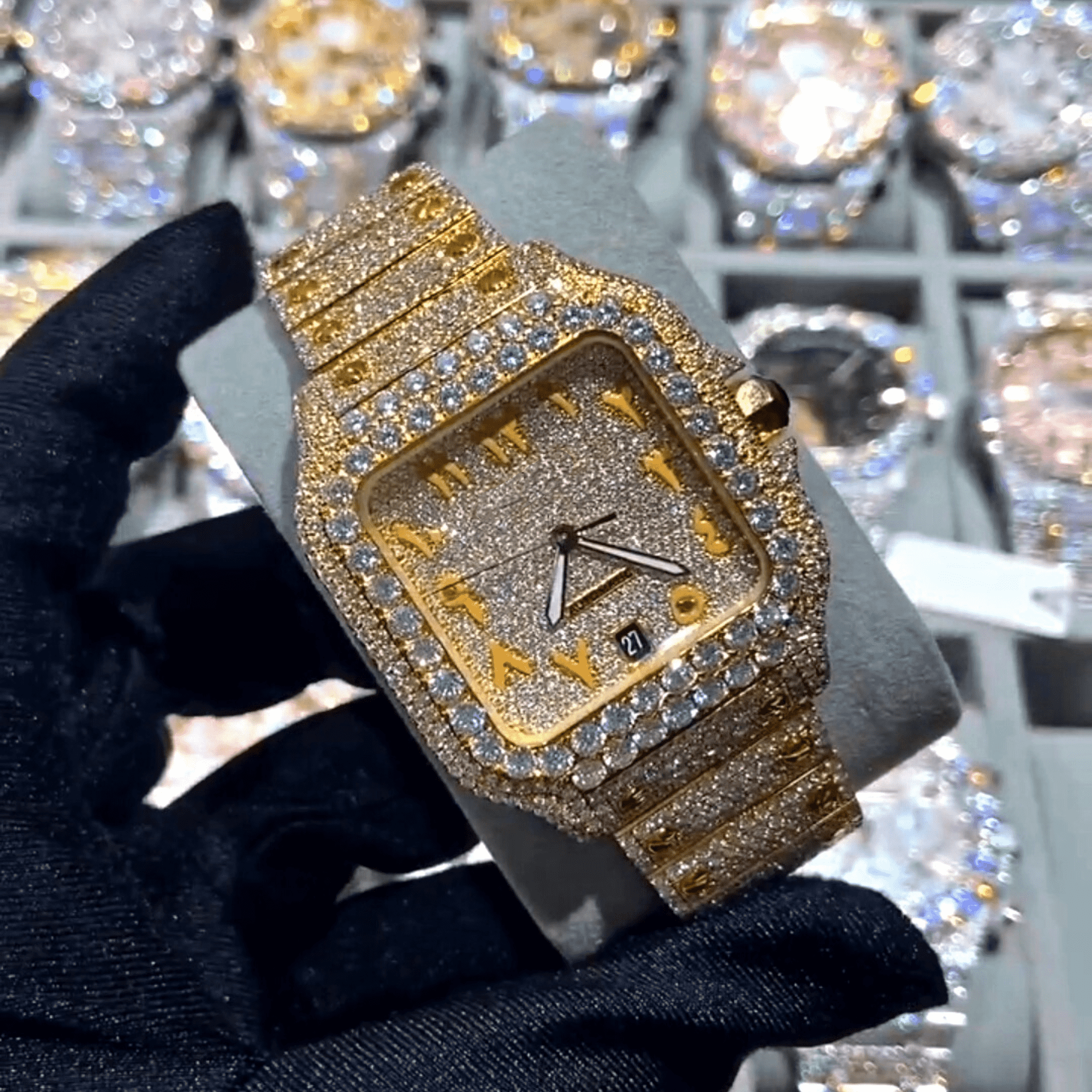 Rapper’s Dream Bust Down Watch – VVS Moissanite Iced Out 1 Rapper’s Dream Bust Down Watch – VVS Moissanite Iced Out