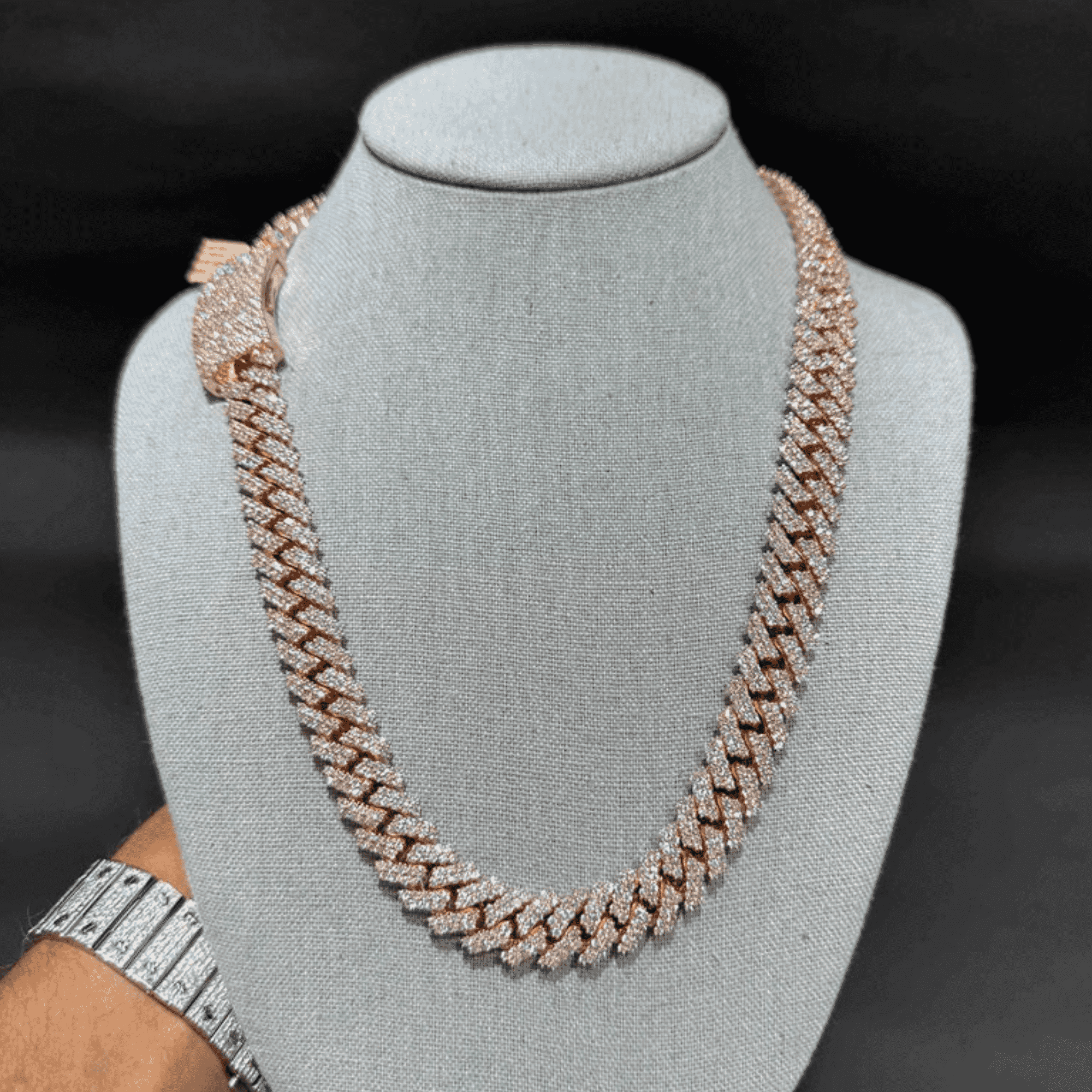 14mm 925 Silver VVS Moissanite Cuban Link Chain 3 14mm 925 Silver VVS Moissanite Cuban Link Chain - Image 3