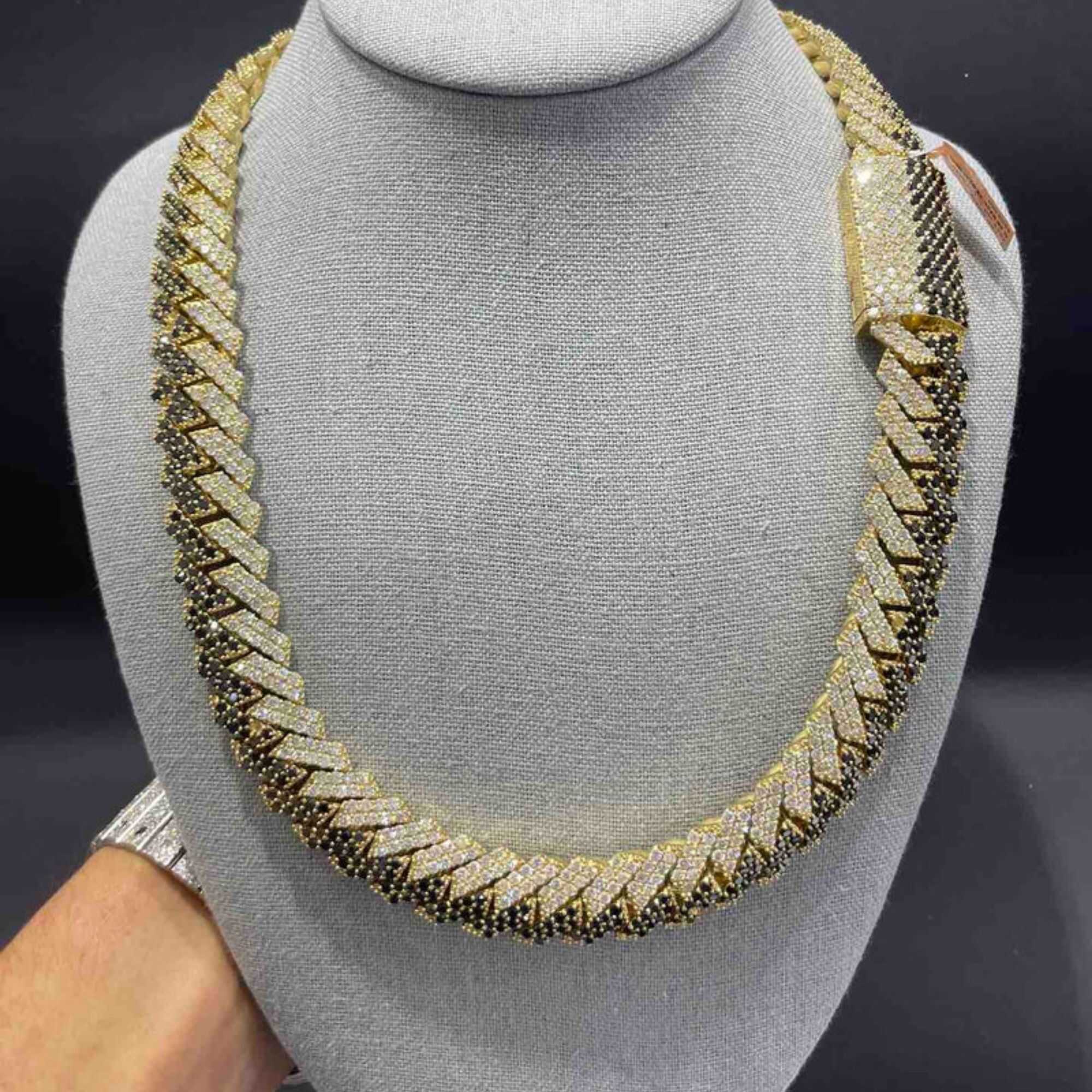 16mm Silver Diamond Built Men’s Moissanite Chains Iced Out Cuban Link Chain 3 16mm Silver Diamond Built Men’s Moissanite Chains Iced Out Cuban Link Chain - Image 3