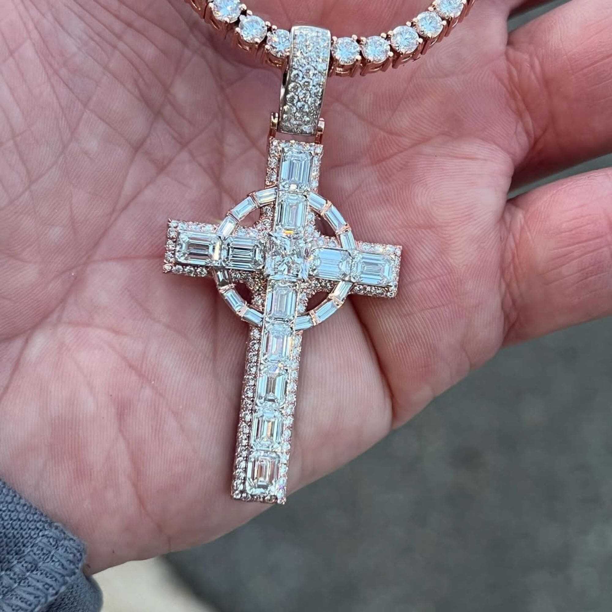 4 mm Iced Out Diamond Tennis Chains With Cross Pendant 2 4 mm Iced Out Diamond Tennis Chains With Cross Pendant - Image 2