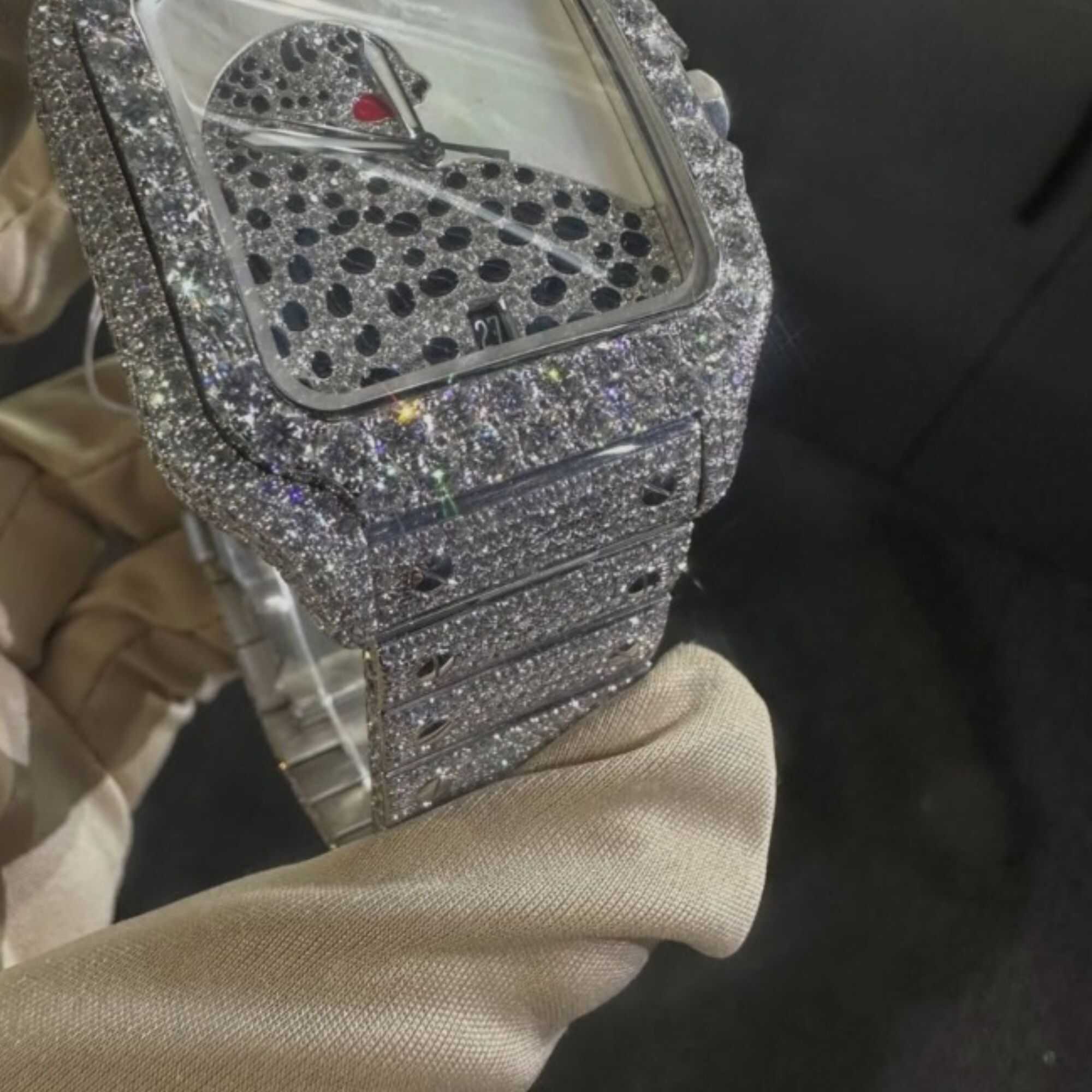 Premium Iced Out Moissanite Watches for Men with VVS Stones 5 Premium Iced Out Moissanite Watches for Men with VVS Stones - Image 5