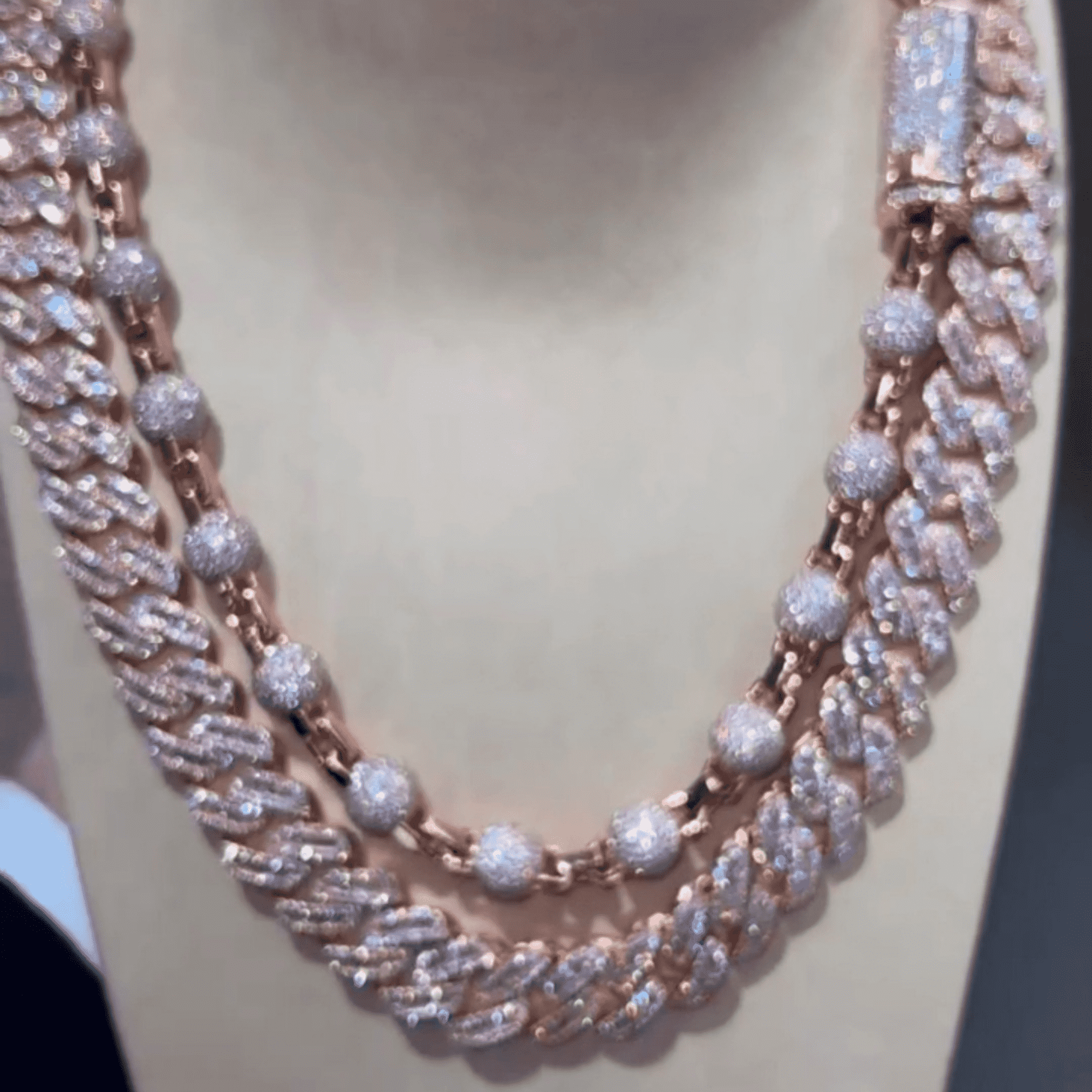16mm Cuban and 8mm Ball Cuban Link Chain Silver 1 16mm Cuban and 8mm Ball Cuban Link Chain Silver