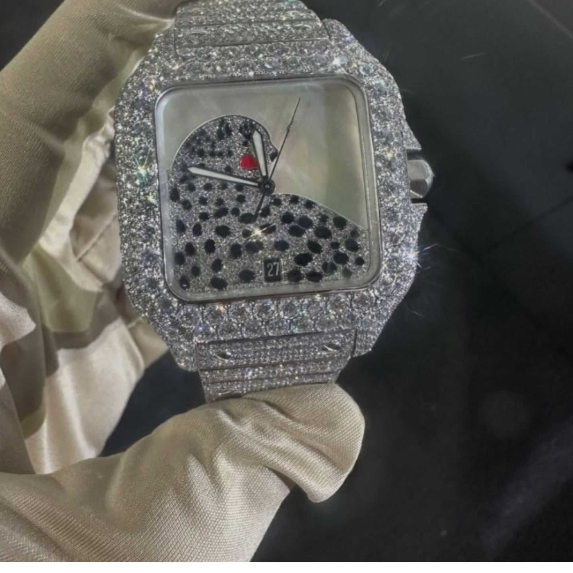 Premium Iced Out Moissanite Watches for Men with VVS Stones 1 Premium Iced Out Moissanite Watches for Men with VVS Stones