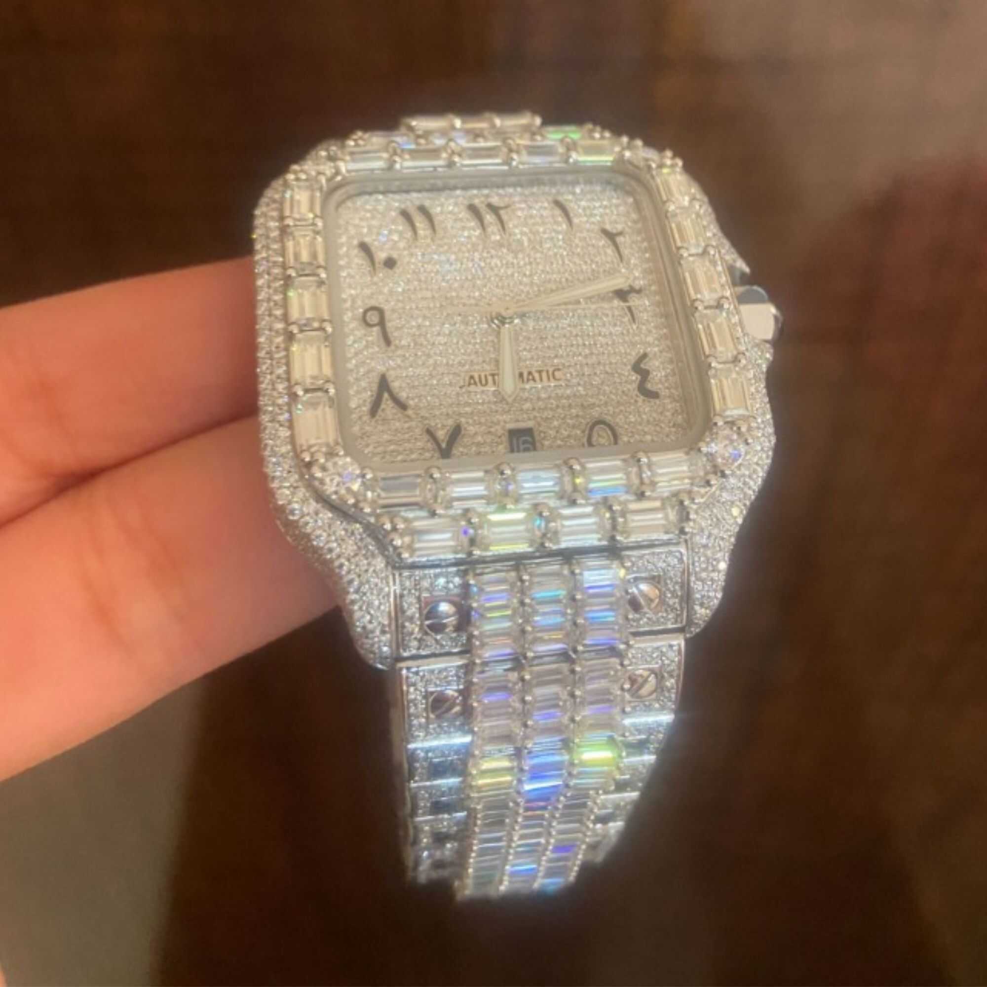 Men’s Bust Down Moissanite Watches Iced Out Fully 4 Men’s Bust Down Moissanite Watches Iced Out Fully - Image 4