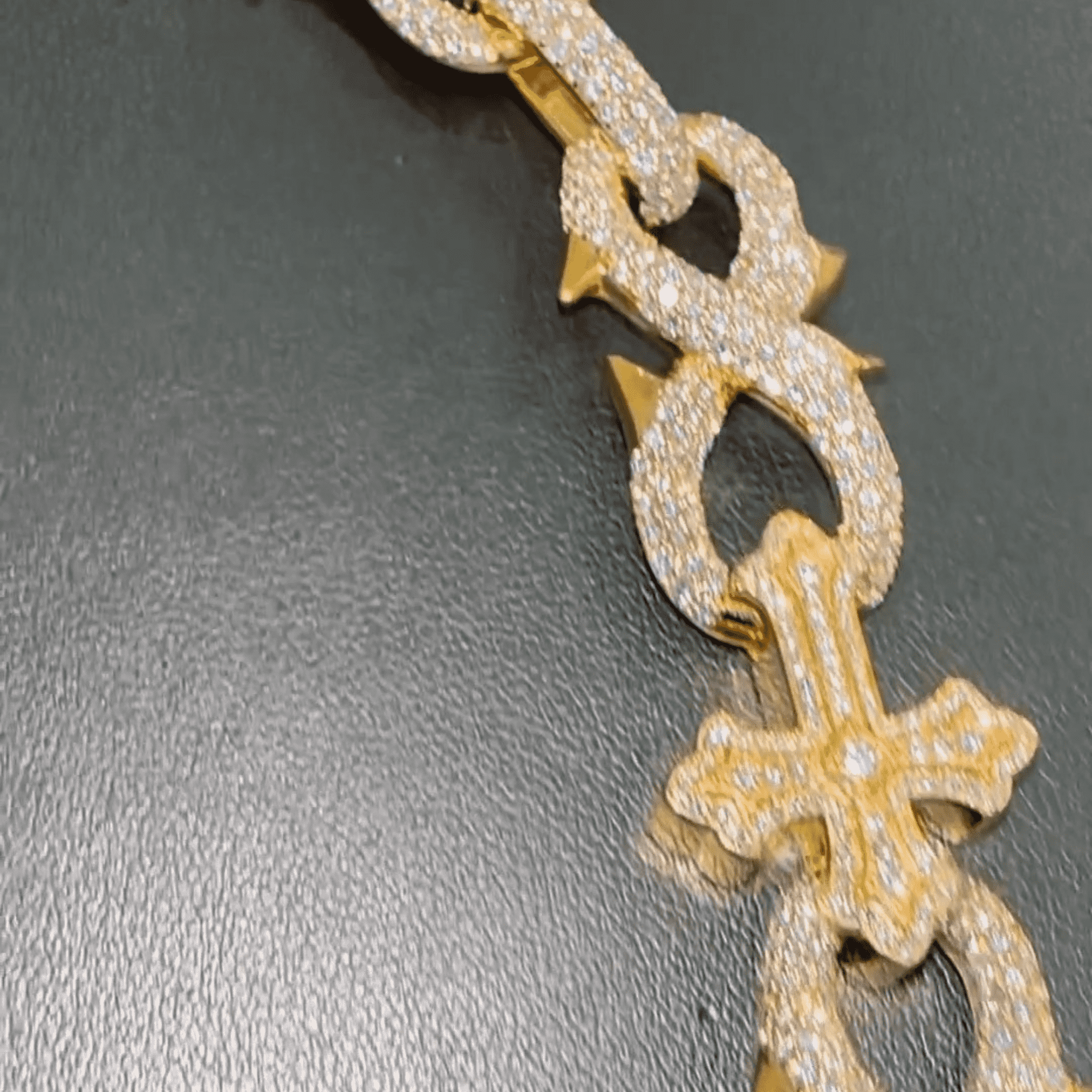 Diamond Tone Silver Men’s Iced Out Cuban Link Chain Moissanite Chains 5 Diamond Tone Silver Men’s Iced Out Cuban Link Chain Moissanite Chains - Image 5