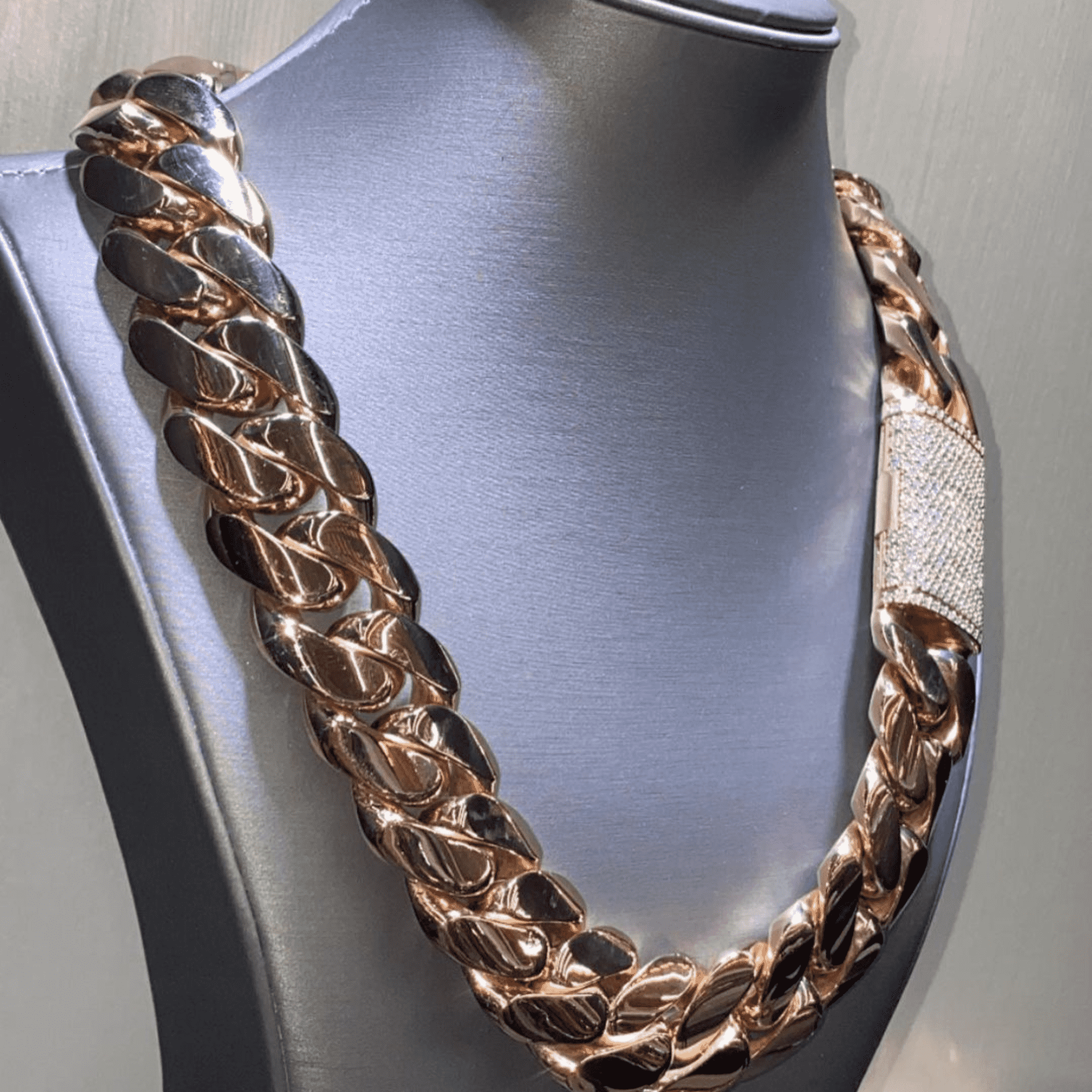 Gold Plated Men’s Silver Diamond Iced Out Cuban Link Moissanite Chains 3 Gold Plated Men’s Silver Diamond Iced Out Cuban Link Moissanite Chains - Image 3