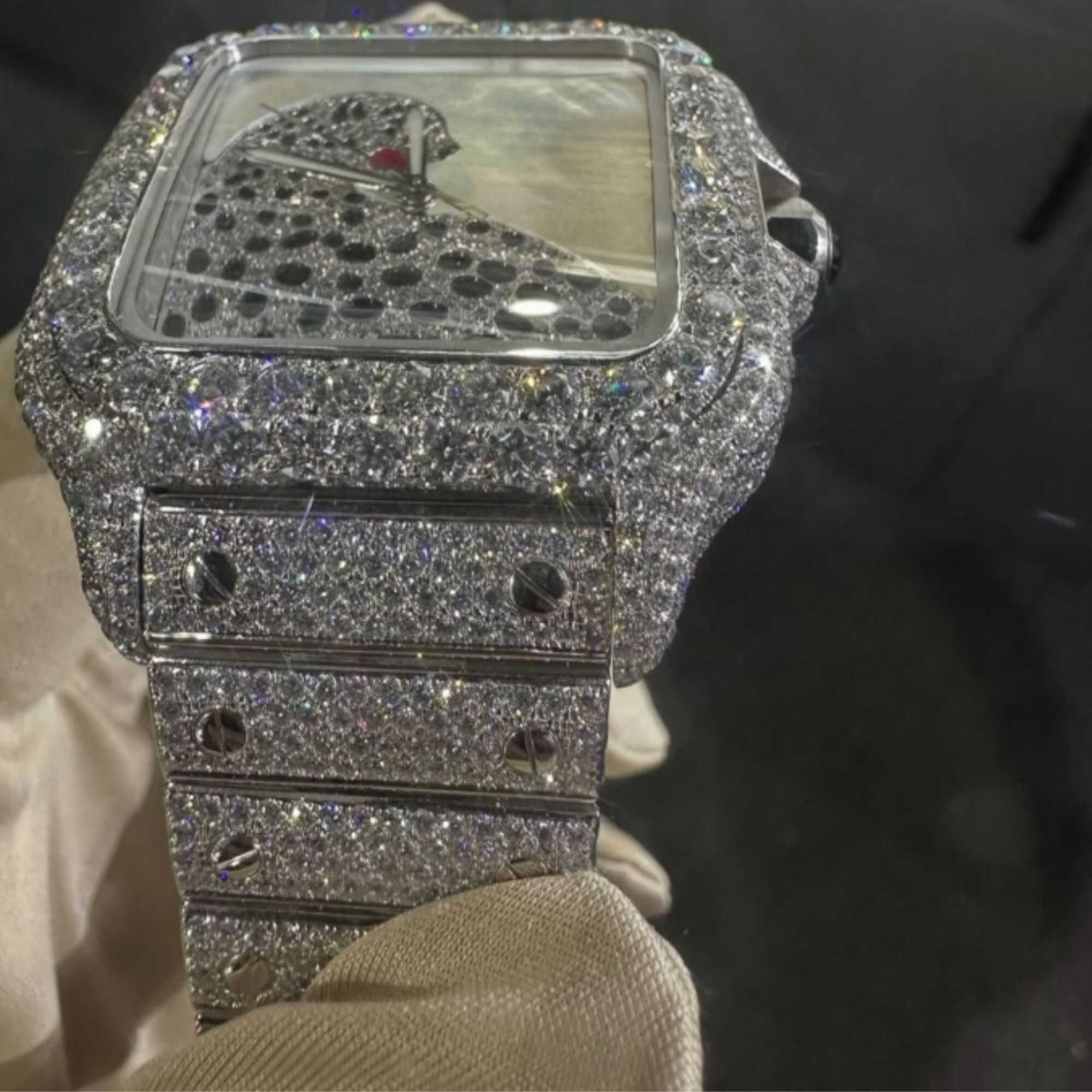 Premium Iced Out Moissanite Watches for Men with VVS Stones 2 Premium Iced Out Moissanite Watches for Men with VVS Stones - Image 2