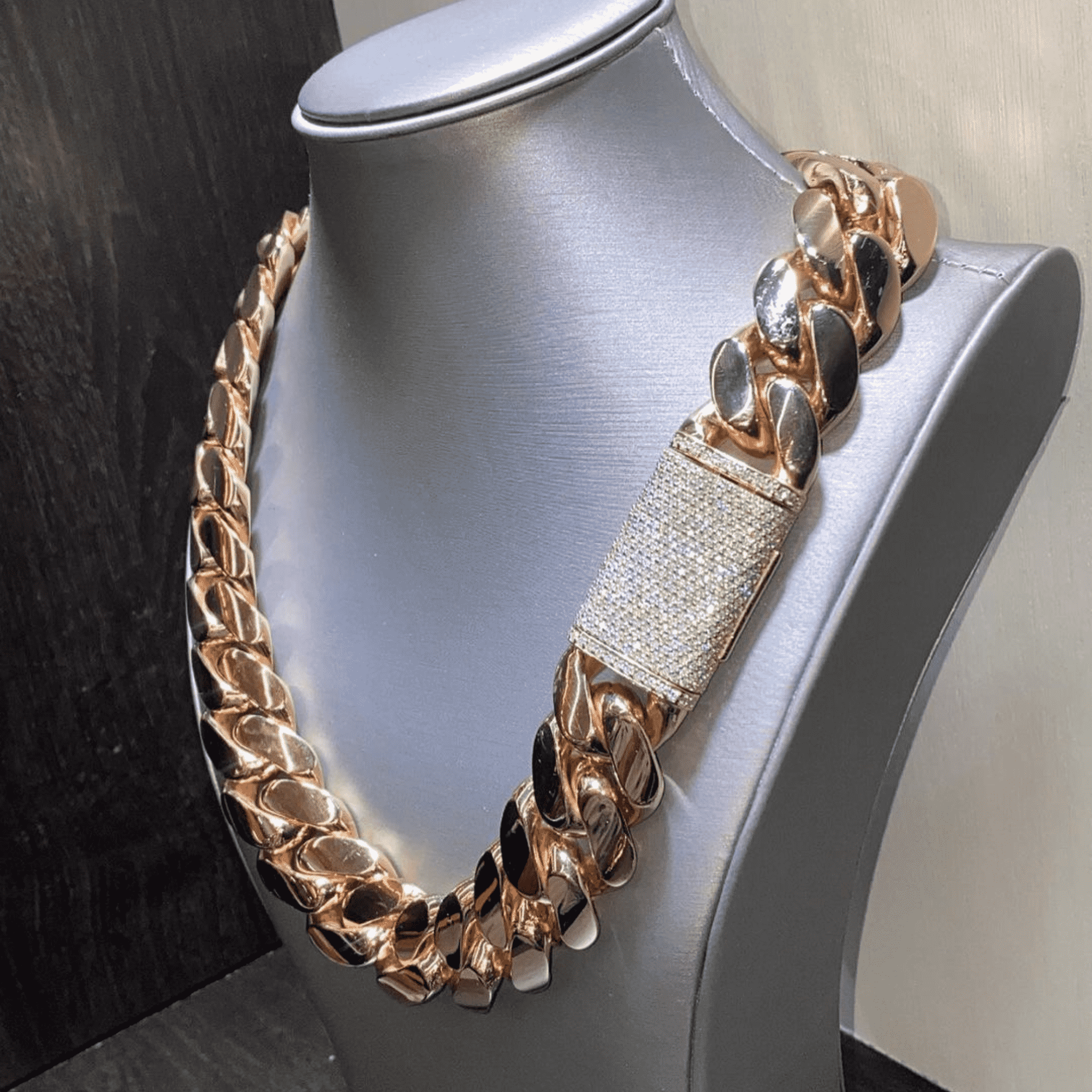 Gold Plated Men’s Silver Diamond Iced Out Cuban Link Moissanite Chains 4 Gold Plated Men’s Silver Diamond Iced Out Cuban Link Moissanite Chains - Image 4
