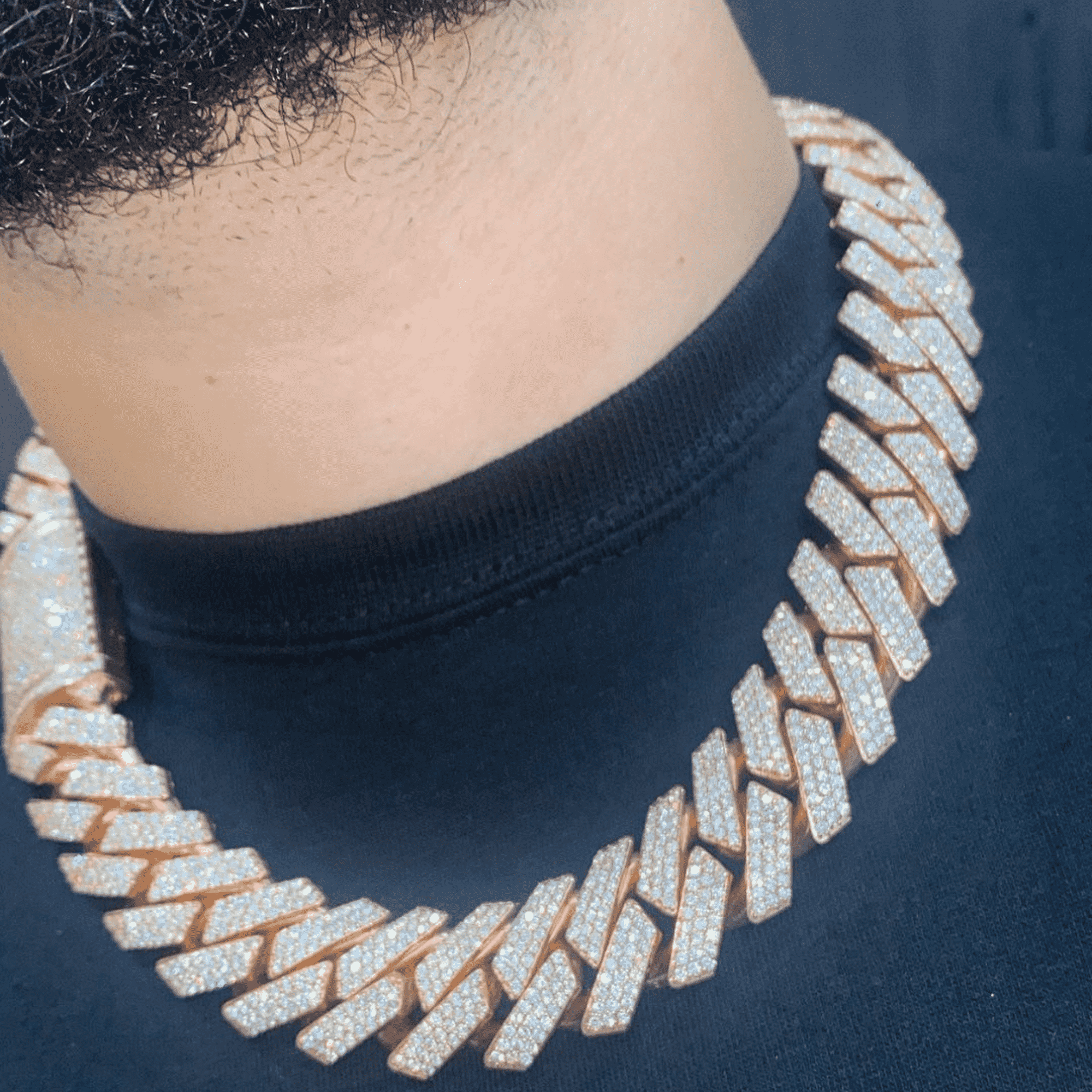 16mm Silver Diamond Men’s Moissanite Chains Iced Out Cuban Link 5 16mm Silver Diamond Men’s Moissanite Chains Iced Out Cuban Link - Image 5