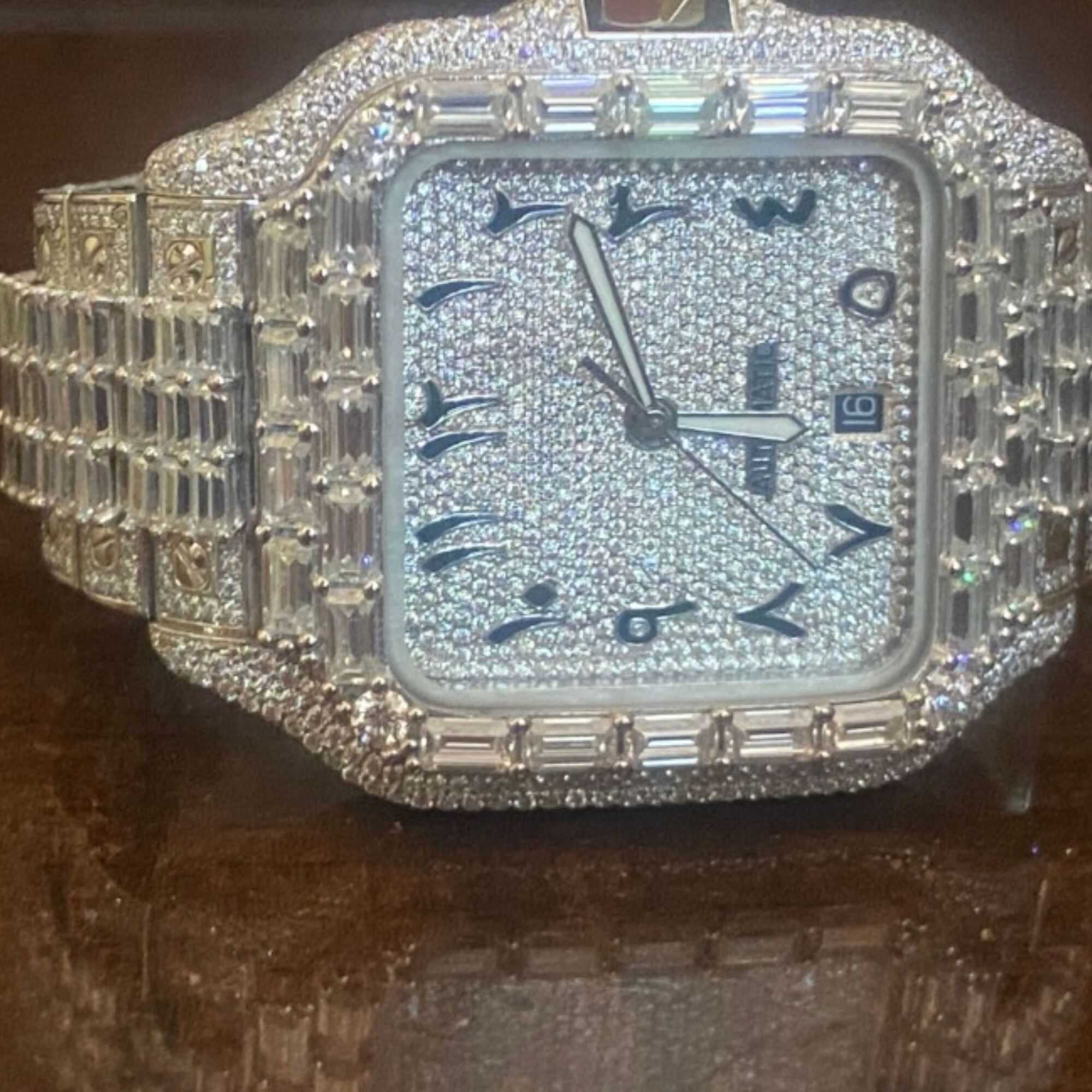 Men’s Bust Down Moissanite Watches Iced Out Fully 3 Men’s Bust Down Moissanite Watches Iced Out Fully - Image 3