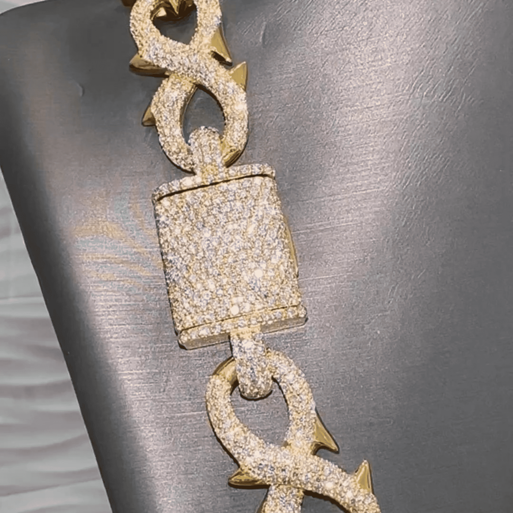 Diamond Tone Silver Men’s Iced Out Cuban Link Chain Moissanite Chains 7 Diamond Tone Silver Men’s Iced Out Cuban Link Chain Moissanite Chains - Image 7